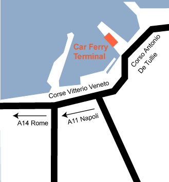 Bari Ferry terminal map