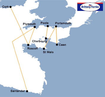 Brittany Ferries route map