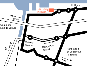 Cherbourg Ferry terminal map