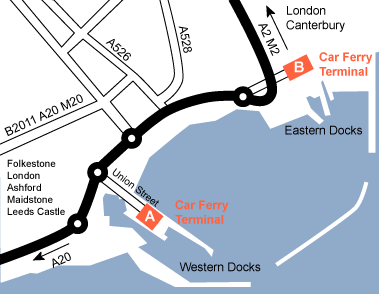 Dover Ferry terminal map