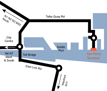 Dublin Ferry terminal map