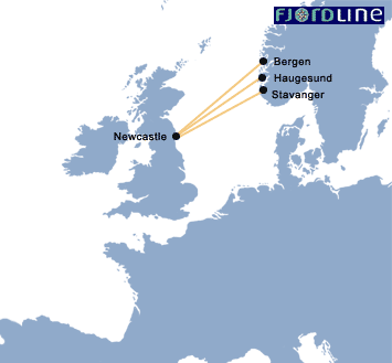 Fjordline Ferries route map