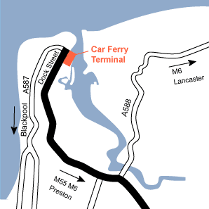 Fleetwood Ferry terminal map