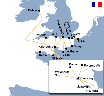 Ferry to France terminal map
