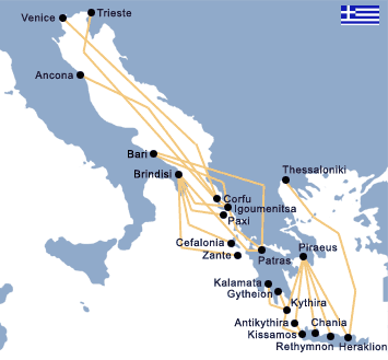 Ferry to Greece terminal map