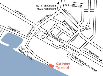 Hook of Holland Ferry terminal map