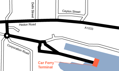 Hull Ferry terminal map