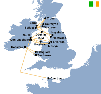 Ferry to Ireland terminal map