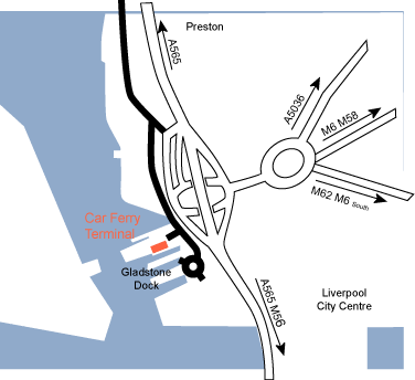 Liverpool Ferry terminal map