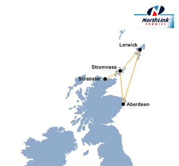 Northlink Ferries route map