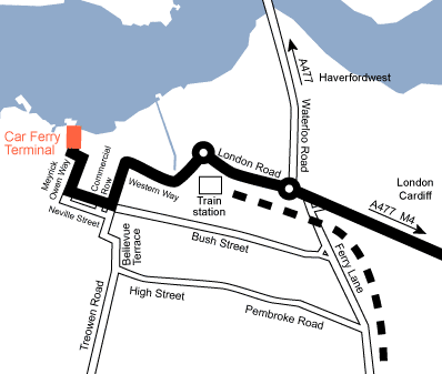 Pembroke Ferry terminal map