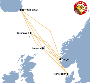 Symril Line Ferries route map