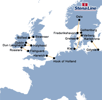 Stena Line Ferry route map