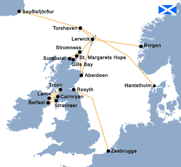 Ferry to Scotland terminal map
