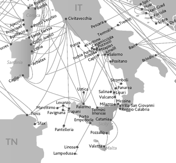 Ferry to Sicily terminal map