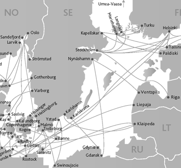 Ferry to Sweden terminal map